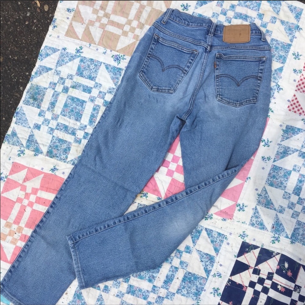 Levi's Blue High-Rise Straight Leg Jeans